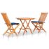 Set mobilier bistro cu perne antracit, 3 piese, lemn masiv tec GartenMobel Dekor