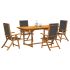 Set mobilier de grădină, 7 piese, lemn masiv acacia/textilenă GartenMobel Dekor