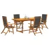 Set mobilier de grădină, 5 piese, lemn masiv acacia/textilenă GartenMobel Dekor