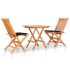 Set mobilier bistro cu perne antracit, 3 piese, lemn masiv tec GartenMobel Dekor