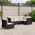 Set mobilier de grădină cu perne, 5 piese, negru, poliratan GartenMobel Dekor