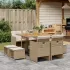 Set de masă pentru grădină, 9 piese, cu perne, bej, poliratan GartenMobel Dekor