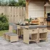 Set mobilier grădină cu perne, 15 piese, bej combinat poliratan GartenMobel Dekor
