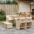 Set mobilier grădină cu perne, 9 piese, gri, poliratan GartenMobel Dekor
