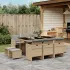 Set mobilier de grădină cu perne, 15 piese, bej, poliratan GartenMobel Dekor