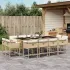 Set mobilier grădină cu perne, 15 piese, bej combinat poliratan GartenMobel Dekor