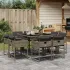Set mobilier grădină cu perne, 15 piese, bej combinat poliratan GartenMobel Dekor
