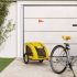 Remorcă de bicicletă animale companie galben textil oxford/fier GartenMobel Dekor