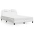 Pat cu saltea, alb, 90x200 cm, piele ecologică GartenMobel Dekor