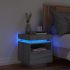 Noptieră cu lumini LED, gri beton, 40x39x48,5 cm GartenMobel Dekor