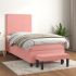 Pat box spring cu saltea, negru, 90x190 cm, catifea GartenMobel Dekor