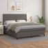 Pat box spring cu saltea, negru, 180x200 cm, piele ecologică GartenMobel Dekor
