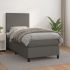 Pat box spring cu saltea, negru, 90x190 cm, piele ecologică GartenMobel Dekor