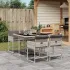 Set mobilier de grădină cu perne, 5 piese, negru, poliratan GartenMobel Dekor