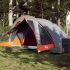 Cabină cort de camping 4 persoane gri și portocaliu impermeabil GartenMobel Dekor