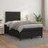 Pat box spring cu saltea, negru, 140x200 cm, piele ecologică GartenMobel Dekor