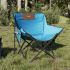 Scaune de camping cu buzunar, pliabile, 2 buc., negru GartenMobel Dekor