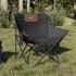 Scaune de camping cu buzunar, pliabile, 2 buc., negru GartenMobel Dekor