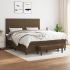 Pat box spring cu saltea, maro închis, 200x200 cm, textil GartenMobel Dekor