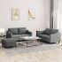 Set canapea cu perne, 3 piese, roșu vin, material textil GartenMobel Dekor