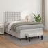 Pat box spring cu saltea, alb, 90x190 cm, piele ecologică GartenMobel Dekor