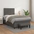 Pat box spring cu saltea, gri, 90x190 cm, piele ecologică GartenMobel Dekor