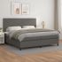 Pat box spring cu saltea, negru, 200x200 cm, piele ecologică GartenMobel Dekor