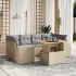 Set canapele de grădină cu perne, 7 piese, negru, poliratan GartenMobel Dekor