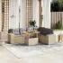Set canapele de grădină cu perne, 7 piese, negru, poliratan GartenMobel Dekor