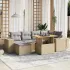 Set canapele de grădină cu perne, 7 piese, negru, poliratan GartenMobel Dekor