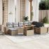Set mobilier de grădină cu perne, 9 piese, negru, poliratan GartenMobel Dekor