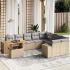 Set canapele de grădină cu perne, 10 piese, negru, poliratan GartenMobel Dekor
