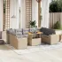 Set canapele de grădină cu perne, 10 piese, negru, poliratan GartenMobel Dekor