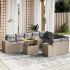 Set canapele de grădină cu perne, 10 piese, negru, poliratan GartenMobel Dekor
