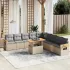 Set canapele de grădină cu perne, 11 piese, bej, poliratan GartenMobel Dekor