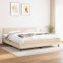 Pat box spring cu saltea, crem, 100x200 cm, textil GartenMobel Dekor