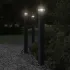 Lămpi podea exterior cu senzor, 3 buc., negru, 50 cm, aluminiu GartenMobel Dekor