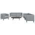 Set de canapele, 3 piese, negru, textil GartenMobel Dekor