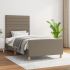 Cadru de pat cu tăblie, gri taupe, 100x200 cm, textil GartenMobel Dekor