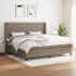 Pat continental cu saltea, gri taupe, 180x200 cm, textil GartenMobel Dekor