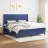 Pat box spring cu saltea, maro închis, 200x200 cm, textil GartenMobel Dekor
