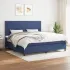 Pat box spring cu saltea, albastru, 120x200 cm, textil GartenMobel Dekor
