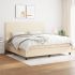 Pat box spring cu saltea, gri deschis, 200x200 cm, textil GartenMobel Dekor