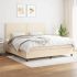 Pat box spring cu saltea, maro închis, 200x200 cm, textil GartenMobel Dekor