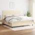 Pat continental cu saltea, crem, 140x200 cm, material textil GartenMobel Dekor