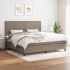 Pat box spring cu saltea, maro închis, 200x200 cm, textil GartenMobel Dekor