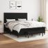 Pat box spring cu saltea, negru, 200x200 cm, textil GartenMobel Dekor