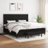 Pat box spring cu saltea, gri închis, 200x200 cm, textil GartenMobel Dekor
