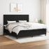 Pat box spring cu saltea, gri deschis, 200x200 cm, textil GartenMobel Dekor