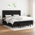 Pat box spring cu saltea, negru, 90x200 cm, textil GartenMobel Dekor